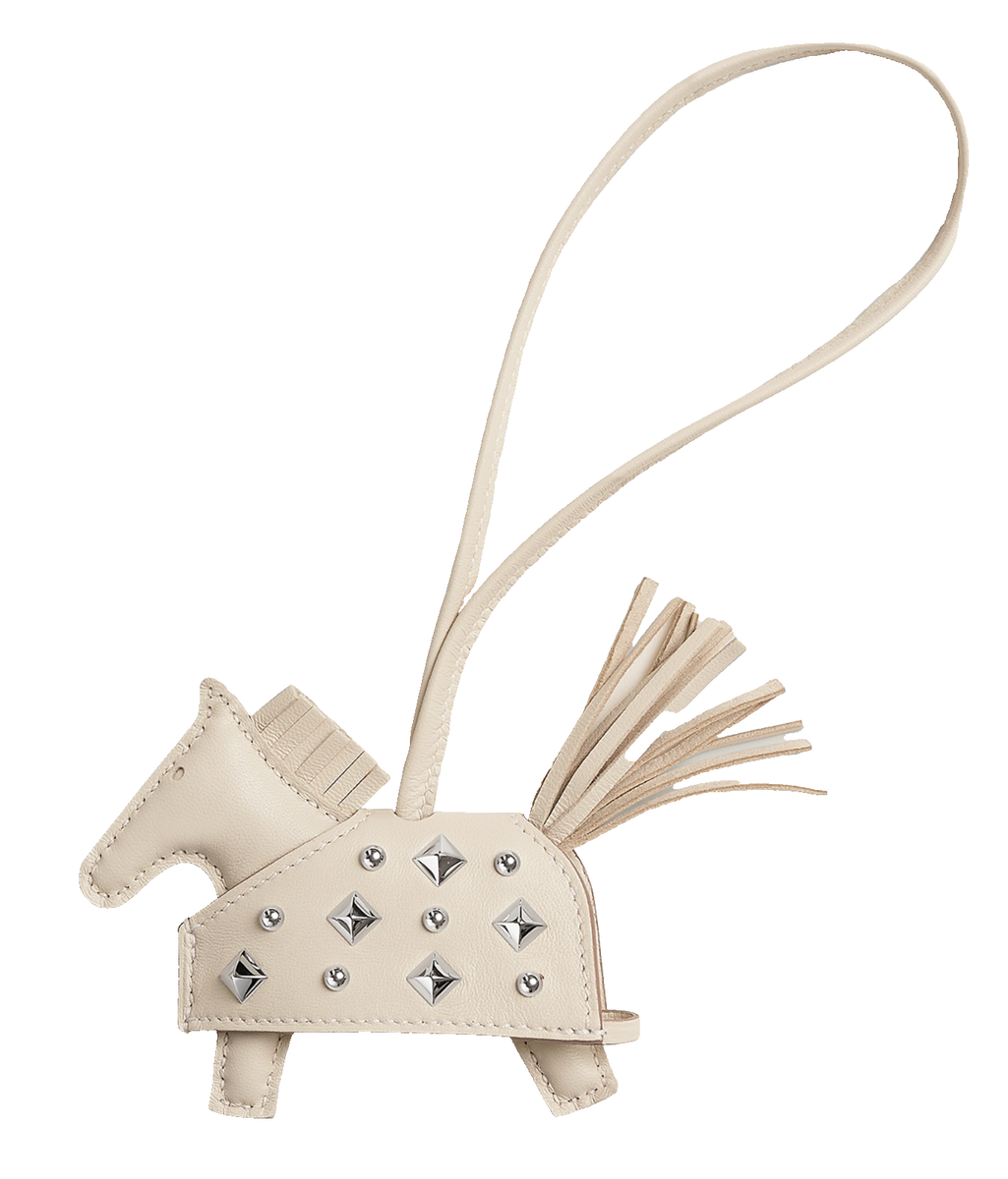 Hermes Horse Rodeo Robeo Rock PM Craie Silver Studded Milo Leather