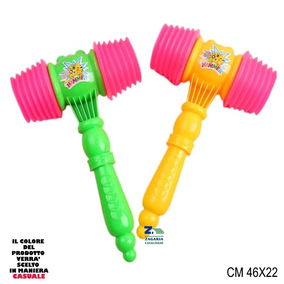 ZAGARIA CASALINGHI MARTELLO GIOCATTOLO PER BAMBINI MUSICALE IN PLASTICA GIOCO SONORO CON FISCHIO