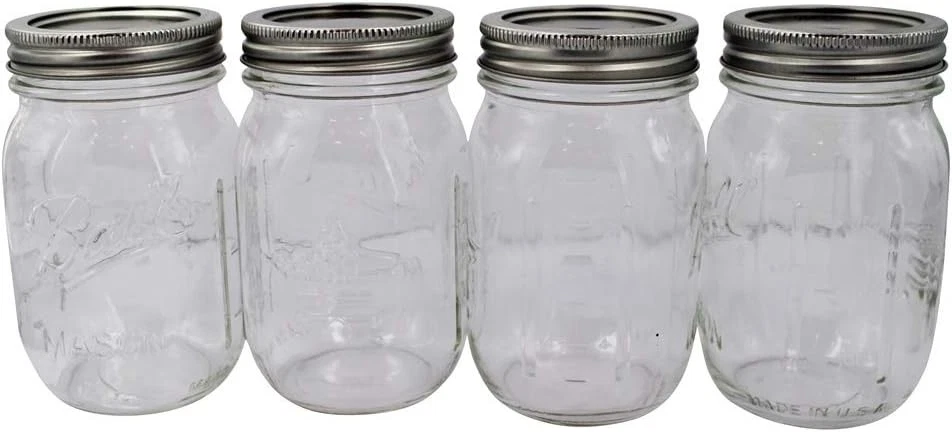 Ball Keepsake USA Stars and Stripes Regular Mouth Canning Jars 1 pt. 4 Clear  Foto 3 de 4
