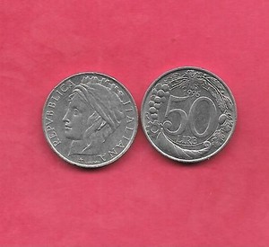 ITALY ITALIAN KM183 1996 XF-SUPER FINE CIRCULATED 50 LIRE OLD PRE-EURO COIN