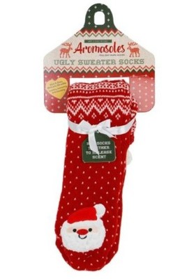 Aromasoles Ugly Sweater Slipper Socks w/Mint & Shea Butter O/S