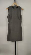 Quince Women Italian Wool Sleeveless Mini Dress Grey Melange 6