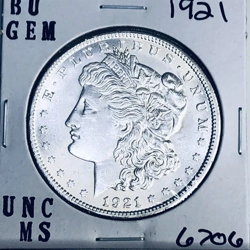 1921 BU GEM MORGAN SILVER DOLLAR UNC MS+++ U.S. MINT RARE COIN 6706