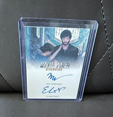 STAR TREK DISCOVERY SEASON 2 MIA KIRSHNER & ETHAN PECK DUEL AUTOGRAPH