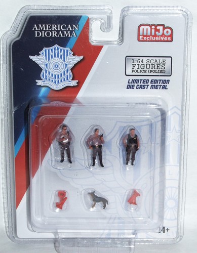 American Diorama MiJo Exclusives Police Maßstab 1:64 Die Cast Metallfiguren