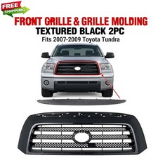 New Front Grille Grille Molding Textured Black 2pc For 2007-2009 Toyota Tundra New Front Grille Grille Molding Textured Black 2pc For 2007-2009 Toyota Tundra