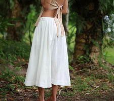 Free People Free-Est Margaux Midi Circle Skirt Cream Swingy Cotton S NEW 281348