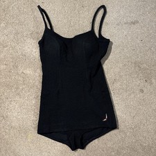 Jantzen Swimsuit Playsuit Swimwear 50s Gingham Size 14 Blue Vintage