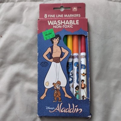 1990s Disney's Aladdin  8 Washable Markers by Golden Set of 2