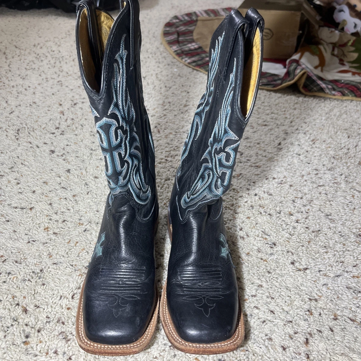 Stivali Donna Camperos Texani Stile Western Nero Con Gambale Traforato - Foto 8