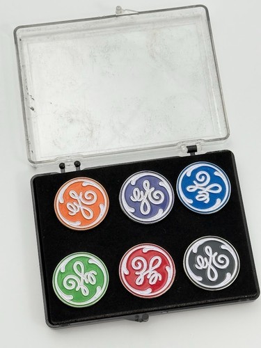 GE Logo vintage General Electric promotional pins Metal Enameled Advertising