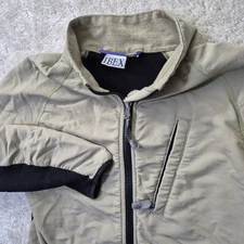 Vintage Ibex Jacket Womens Small Beige Wool Lined Shell Full Zip Collared USA