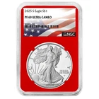 2025-S $1 1-oz Proof American Silver Eagle NGC PF69UC Flag Label Red Core