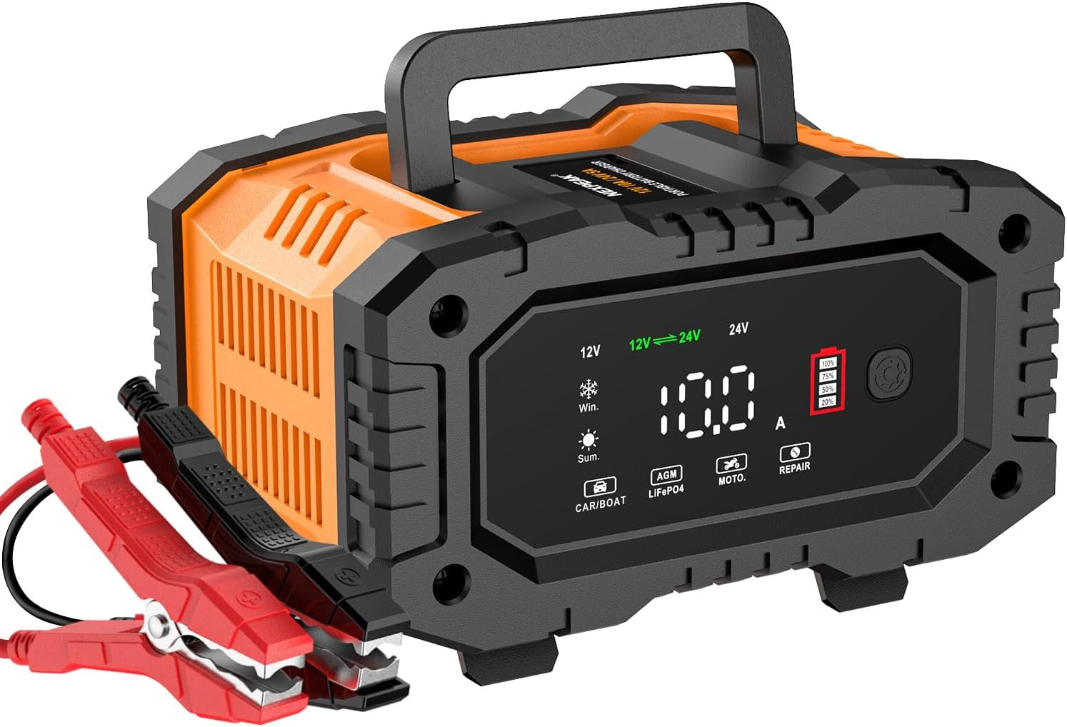 Chargeur LiFePO4 12V 24V 10A automatique pour batterie gel plomb lithium