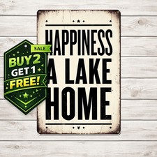 Lake House Rules Vintage Porch Cabin 8x12 Tin Metal Sign Decor