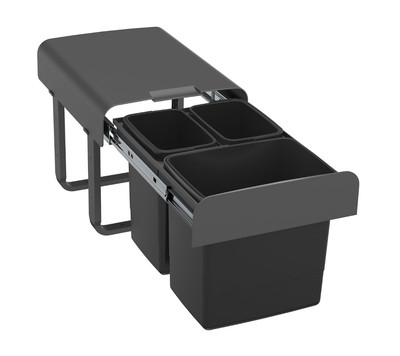 EKOTECH Abfallsammler EKKO 40 mit 29 (2x7+1x15) Liter Füllvolumen, Orion Grey...