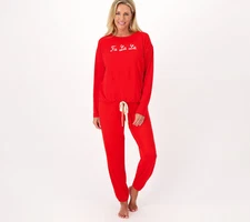 Anybody Regular Lush Jersey Winter Script Lounge Set CandyApple FaLa XXS New