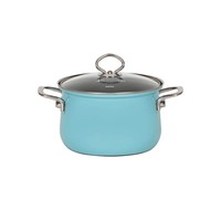 Riess Nouvelle Fleischtopf Mit Glasdeckel Ø16 Cm 1,5 Liter Kristallblau Emaille