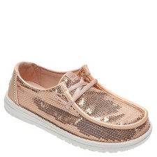 HEY DUDE Women's Wendy disco sequin Blush Slip On Shoes Size 7 NEW No Box