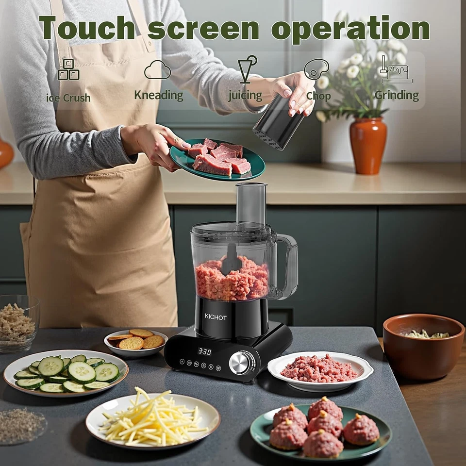 Effortless Meal Prep - 12-Cup Food Processor with Touchscreen Control & Blades - Image 4 of 4
