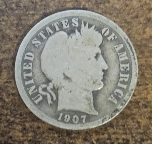 1907 Barber Dime - Silver