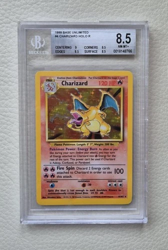 Charizard Base Set Holo - BGS 8.5 (9, 8.5, 8.5, 8.5) - 1999 - #4/102 - Pokemon
