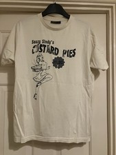 PIN UP - ￼T SHIRT SAUCY  SINDYS CUSTARD PIES  bell hop  CREAM COLOUR SIZE SMALL