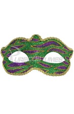 Mardi Gras Animal Print Child Mask Green