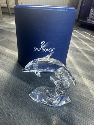 Swarovski Kristall - Delphin auf Welle - 19365 - Figur nicht mehr produziert - Originalverpackt 
