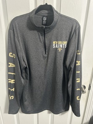 New Orleans Saints NFL team apparel men s size L 1/4 Zip dry fit style pull over