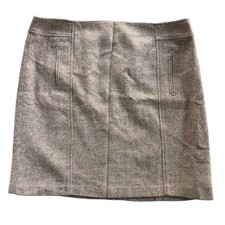 Talbots Womens 16 Brown Tan Stripe Wool Blend Tweed Pencil Skirt Career Business