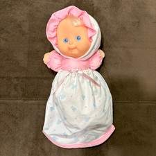 1992 Fisher Price Puffalump Kids NEWBORN Baby Doll Nightgown Bunting Vintage 12"