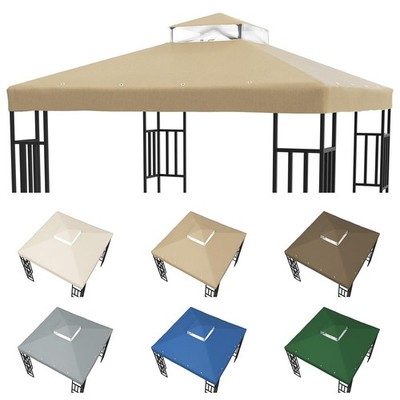 10 x 10 Gazebo Canopy Replacement Cover, Double Tiered Replacement Top for Ou...