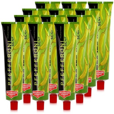 Mautner Pfefferoni Senf 200g - Feurig Pikant (12er Pack)