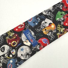 Team NFL Necktie Mens OS Black Silk Vintage Football Helmets Graphic USA Made