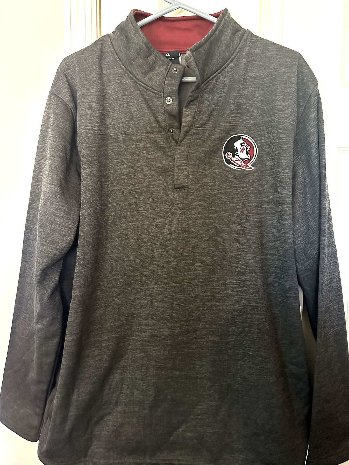 FLORIDA STATE UNIVERSITY CREWNECK SNAP PULLOVER SWEATSHIRT/MENS XL/NEW!!