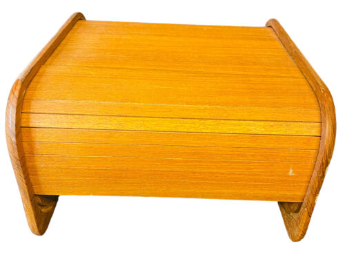 KALMAR DESIGNS Dividitori scatola portaoggetti in legno teak rotolo floppy disk ricetta MCM - Foto 3 di 10