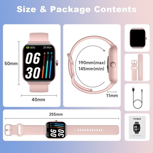 SmartWatch for Women, 1.95'' Waterproof Smart watch, Bluetooth iPhone Samsung - Picture 2 of 8