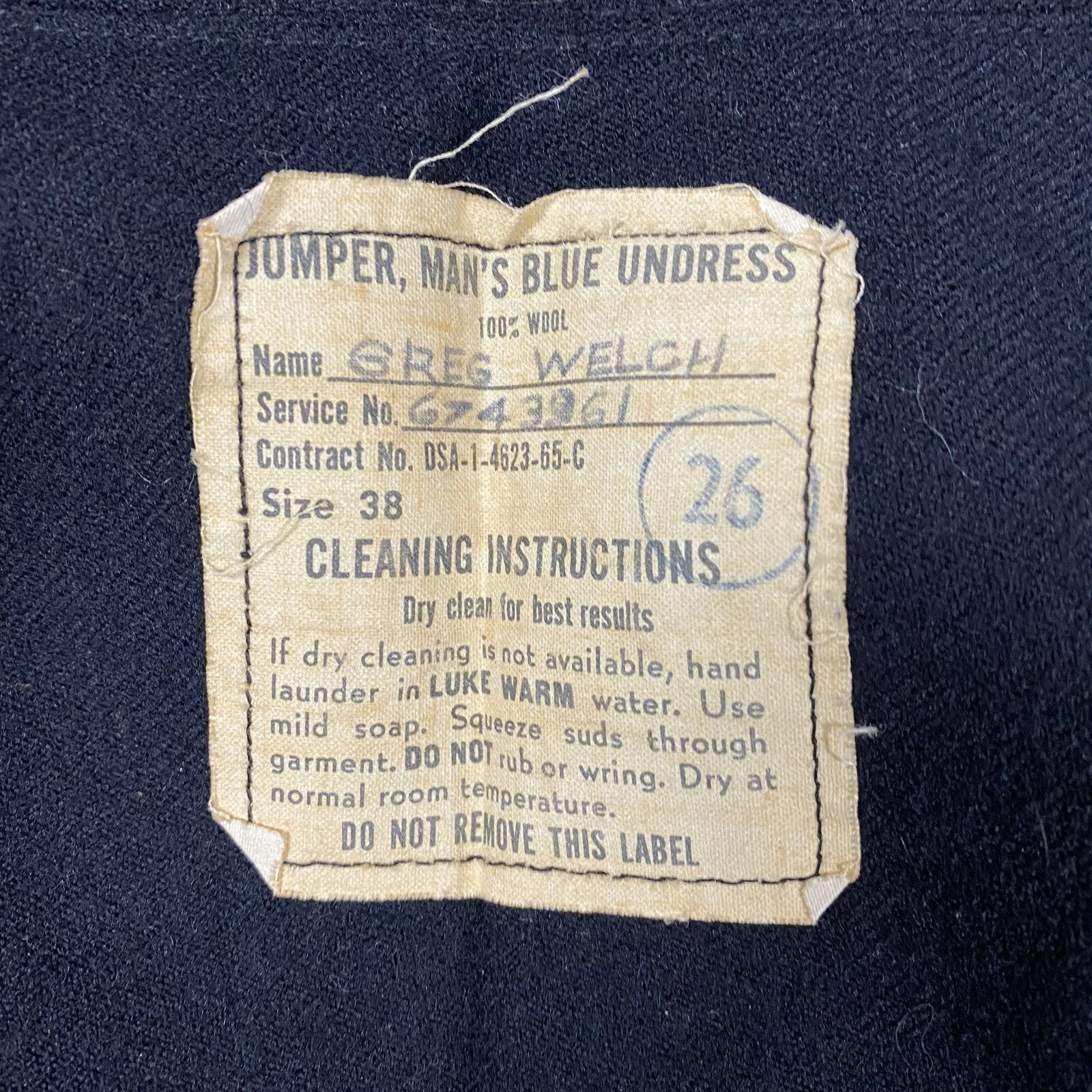 US Navy Men's Blue Undress Jumper 38R Cracker Jack Uniform Shirt Wool Pullover eBay