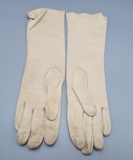 Mantessa Kid Skin Leather Gloves Size 6 1/2 VTG West Germany Taupe 13  Long