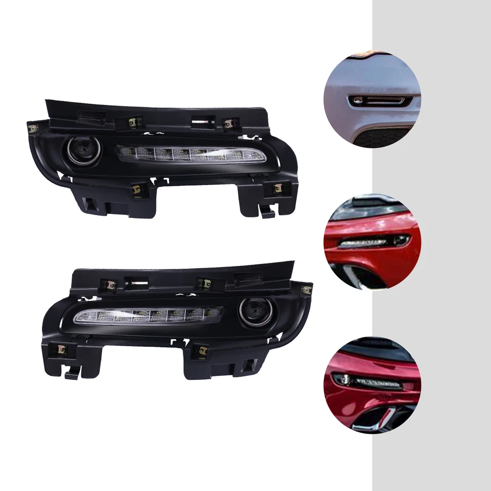 Par de luces antiniebla diurnas LED DRL para Jeep Grand Cherokee SRT8 2012-2016 Foto 2 de 4