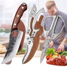 Kitchen Chef's Knife Boning Knives Meat Cleaver Poultry Shears Scissor Damascus