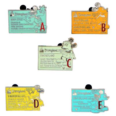 5.3ハピエン２枚 A, B, C, D, E Tickets 5 Pins Disneyland Park Complete Trading Pin