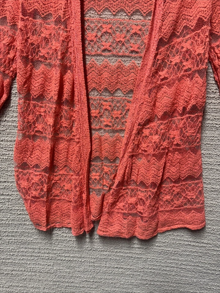Cárdigan de Encaje Slinky Para Mujer L Boho Chic Manga Campana Frente Abierto Festival Capas Foto 2 de 4