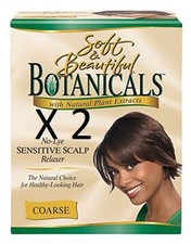 2 x Soft Beautiful Botanicals No Lye Sensitive Scalp Relaxer Coarse 1 Appl.
