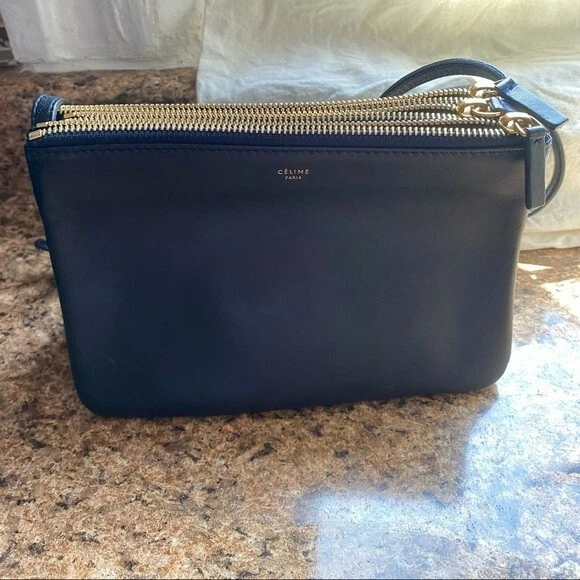 Celine Trio Crossbody Bag Small Navy Excellent Condition | eBay