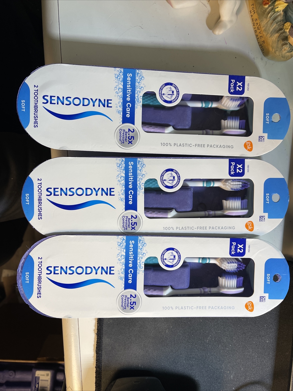 3 pack Sensodyne Sensitive Care Soft Toothbrush - 6 Count total FAST Free ship