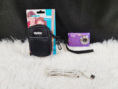 Vivitar ViviCam X029 10.1MP Digital Camera (Purple), Bundle