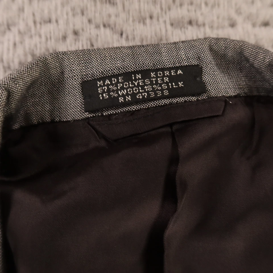 Chaqueta de Colección Hopsack M Gris Poliéster Seda Lana Blazer Doble Pecho Slub 42R Foto 2 de 4