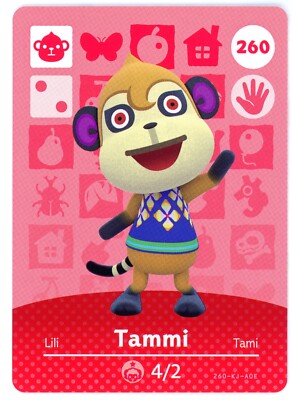 Tammi #260  - Amiibo Card - Animal Crossing Series 1 - Authentic Nintendo